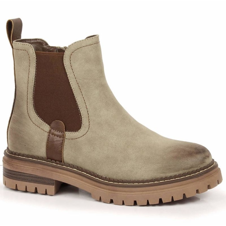 Jodhpur-Stiefel auf der Plattform isoliert eVento W EVE368A beige braun