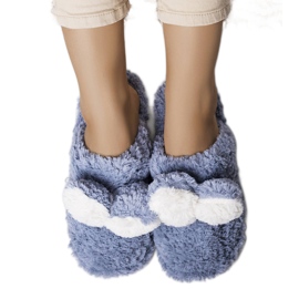 PA1 Hasenblaue weiche Hausschuhe