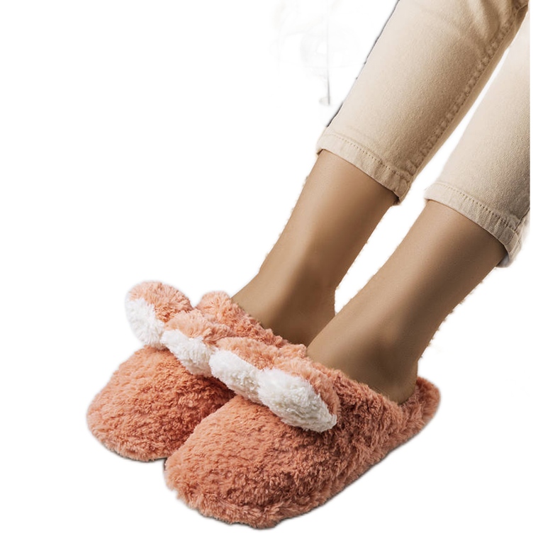 Dunkelrosa weiche Rabit-Hausschuhe