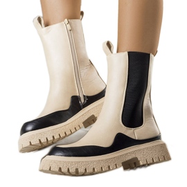 PA1 Beige-schwarze Stiefel von Valeris