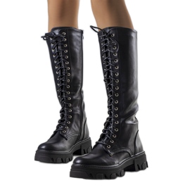 PA1 Schwarze warme Stiefel mit Poris-Bindung