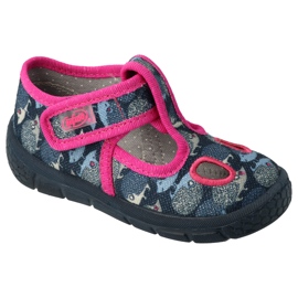 Befado Kinderschuhe 533P017 marineblau rosa silber