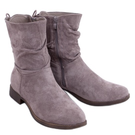 PA1 Theda Khaki flache Wildlederstiefel beige