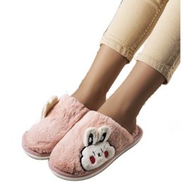 Hellrosa weiche Half Bunny Hausschuhe