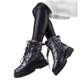 Graue Winterstiefel von Anderson für Damen schwarz