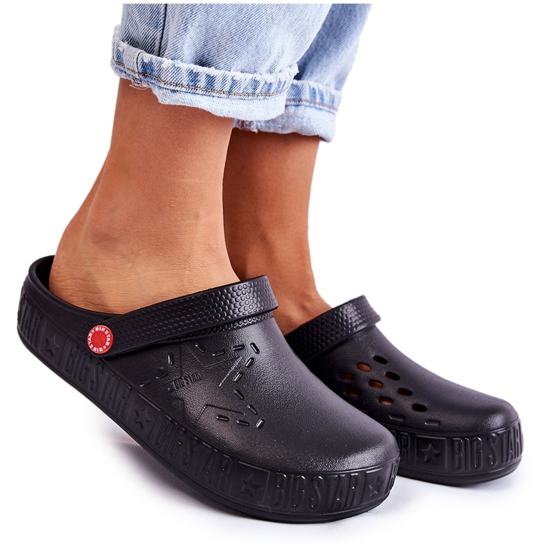 Leichte Hausschuhe für Damen Kroks Big Star II275001 Schwarz