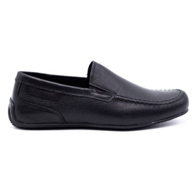 Polbut Herren Leder Loafer 2105 schwarz genarbt