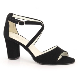 Schwarze Wildledersandalen für Damen Azali 2941