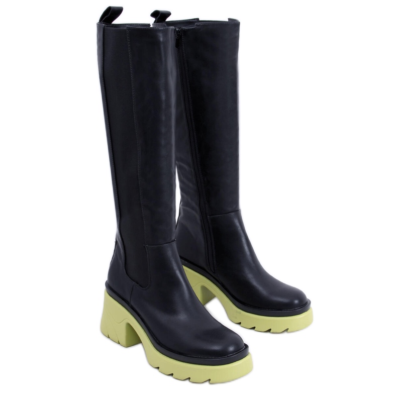 PA1 Stiefel mit farbigen Sohlen von Woods BLACK/GREEN schwarz