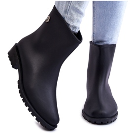 Klassische Slip-On-Regenstiefel für Damen Schwarz Floriana