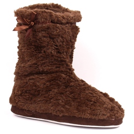 BM Warme Fellhausschuhe für Damen braun Stella
