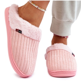Isolierte Slip-On-Hausschuhe für Damen mit Pelz Rosa Leriss