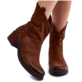 BM Nietenbesetzte Reißverschlussstiefel für Damen Brown Lance braun