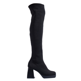 Overknee-Stiefel Shelovet für Damen mit flexiblem Obermaterial schwarz