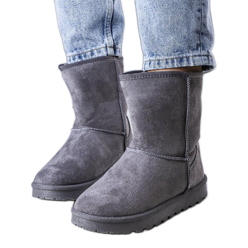 Graue, isolierte Schneestiefel von Hank