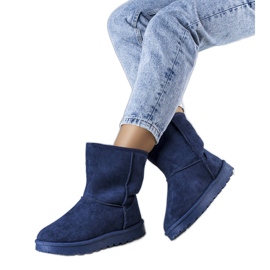 Hank marineblaue, isolierte Schneestiefel