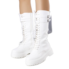 BM Christopher weiße hohe Stiefel