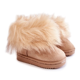 FR1 Kinder-Schneestiefel mit Fell Beige Ariana