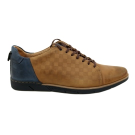 Polbut Herren Freizeitschuhe aus Leder 2114 rot beige marineblau