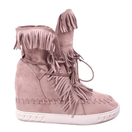 BM Peggy Pink Wildleder-Sneakers mit Fransen rosa