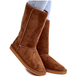 PA1 Reyma Damen Suede High Snow Boots Isoliert Camel braun