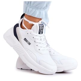 Modische Turnschuhe Sportschuhe Big Star JJ274596 Weiß marineblau