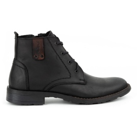 Polbut Herren isolierte Lederschuhe C20F schwarz