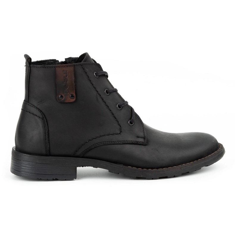 Polbut Herren isolierte Lederschuhe C20F schwarz