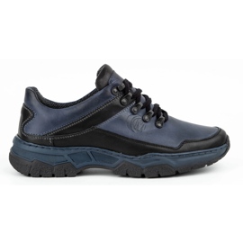 Olivier Freizeitschuhe für Herren aus Leder 842MA Marineblau