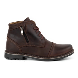 Olivier Herren Winter Lederstiefel 132GT braun