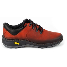 Olivier Herren-Trekkingschuhe aus Leder 890MA rot