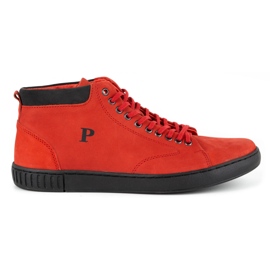 Polbut Creepers-Schuhe aus Leder für Herren 2108sw rot