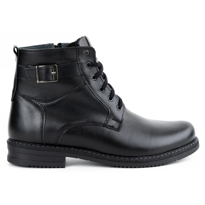 Olivier Herren Winterstiefel isoliert Leder 953MA schwarz