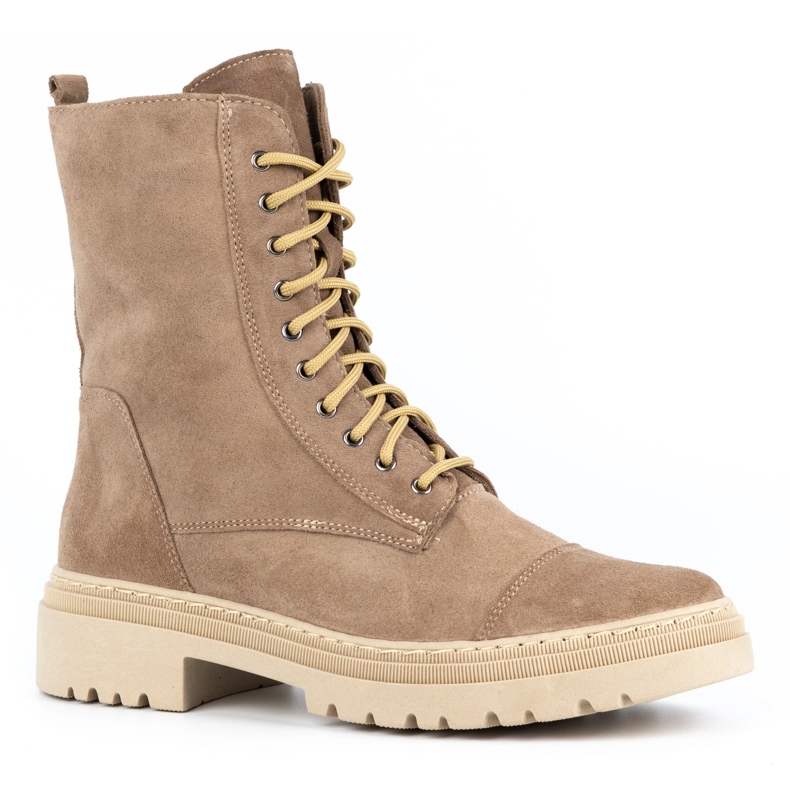 WASAK Damen-Schnürstiefel aus Leder für den Winter 0640 beige