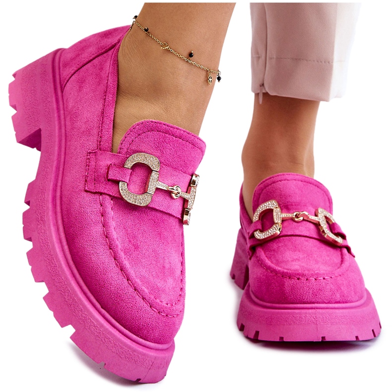 PS1 Damen Wildleder Plateauschuhe Pink Deira rosa