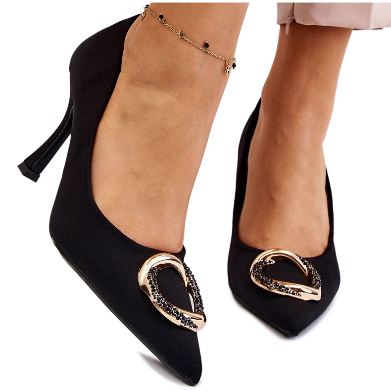 PS1 Elegante High Heels mit modischer schwarzer Edelverzierung