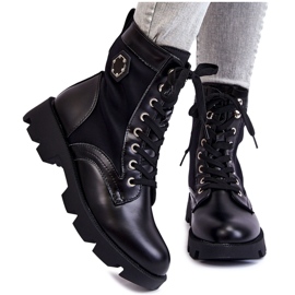 PG1 Trapperstiefel zum Schnüren für Damen mit wärmendem schwarzem Nomi