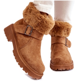 PG1 Camel Conquer Wildleder-Reißverschlussstiefel für Damen mit Fell braun