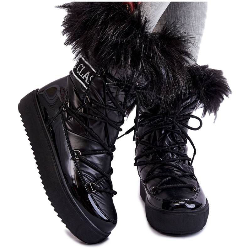 Schneestiefel zum Schnüren für Damen Schwarz Santero