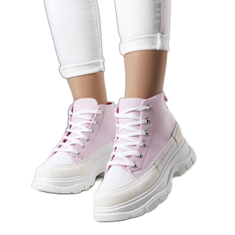 BM Pinkfarbene Sneaker mit hohem Plateau von Tillys rosa