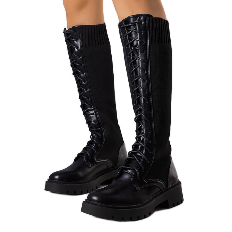 BM Schwarze Schnürboots von Monren