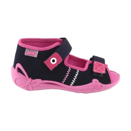 Mädchen Hausschuhe Rüben Befado 242p056 marineblau rosa