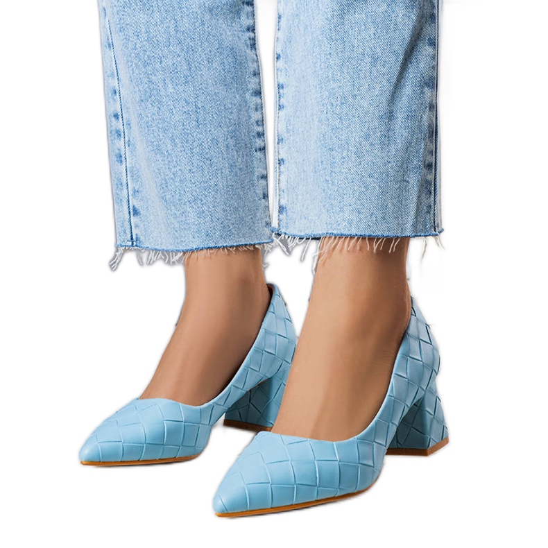 BM Blaue Pumps mit Absatz von Migne