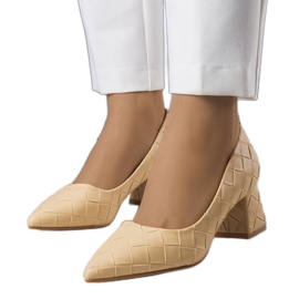 BM Beige Pumps mit hohem Absatz von Migne