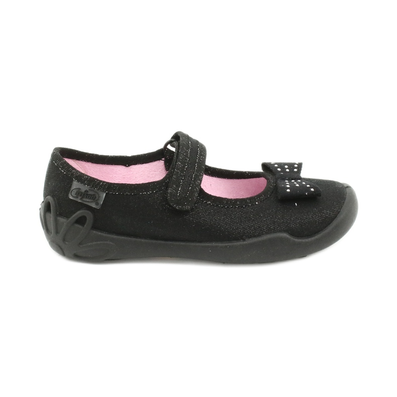 Befado Kinderschuhe, Ballerina-Slipper 114x240, schwarz mit Schleife