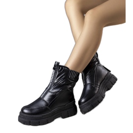 Schwarze gesteppte Schneestiefel von Giovanni