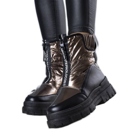 BM Giovanni Gold gesteppte Schneestiefel golden