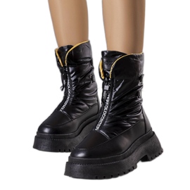 Schwarze, klobige Schneestiefel von Shawn