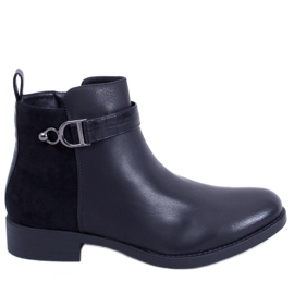 Chelsea-Stiefel aus Vollnarbenleder und Wildleder für Damen, Amil Black schwarz