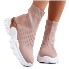 BM Hohe Socken-Sneaker für Damen Beige Jovie